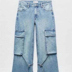 Zara Denim Cargo Jeans
